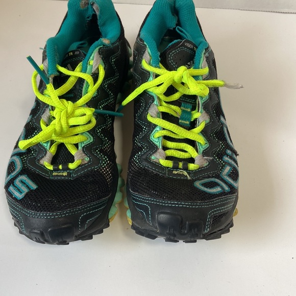 Adidas vigor trail running shoes size 6 black and teal sneakers - Picture 2 of 8